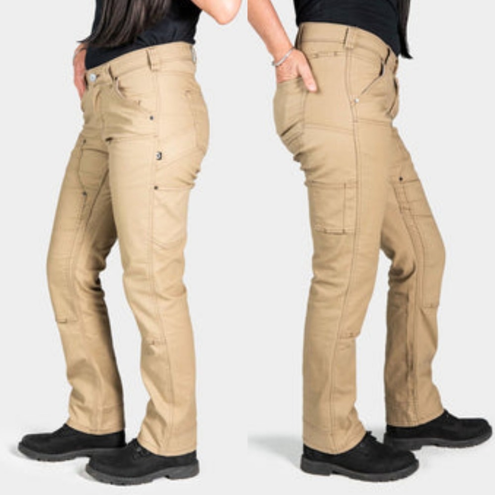 NWT Dovetail Workwear Anna Taskpant Stretch Canvas Utility Pants Khaki Size 28